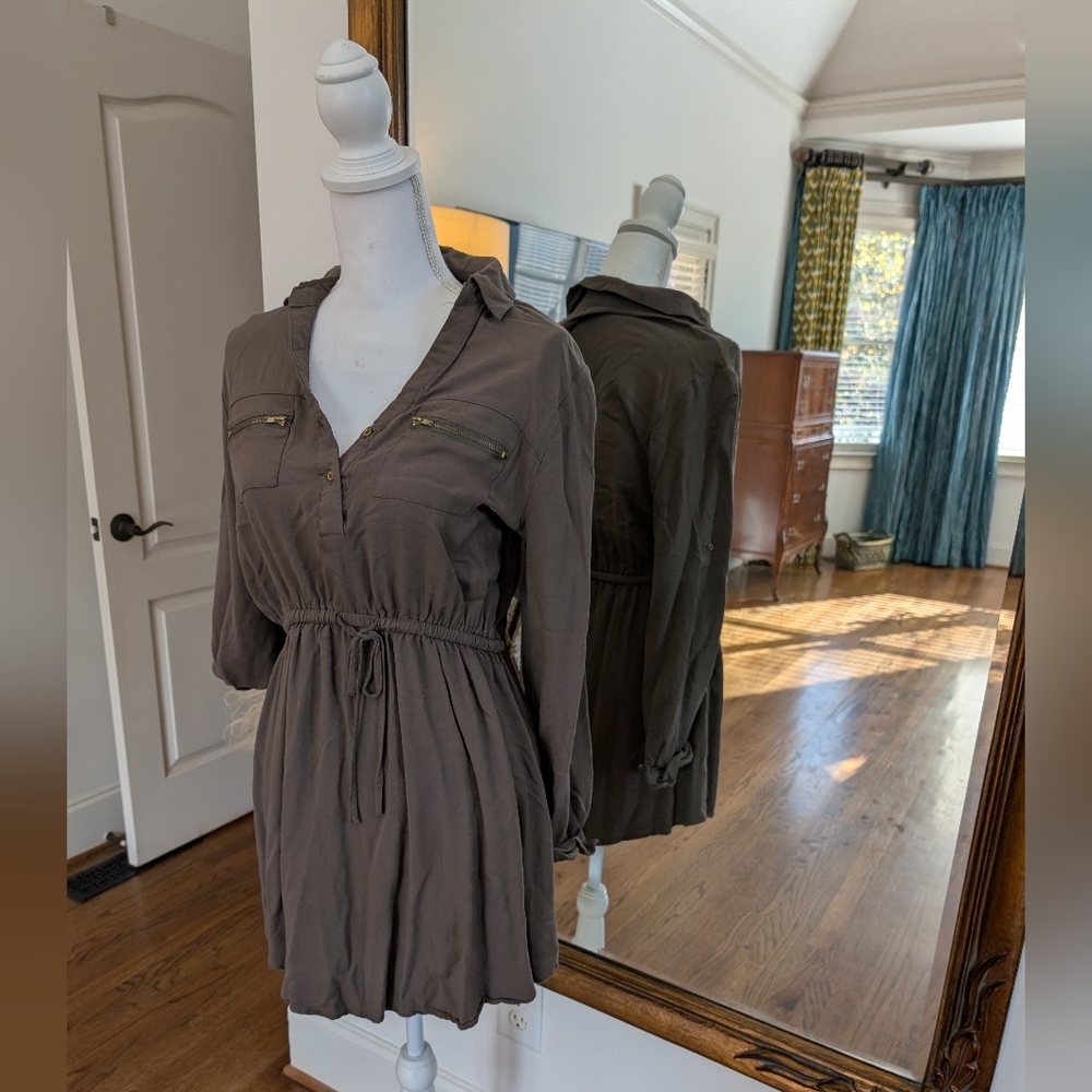 New Look Taupe Long Sleeve Dress